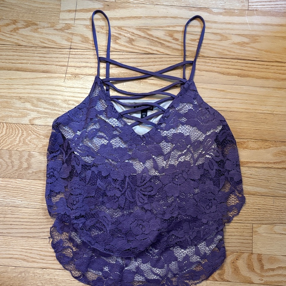 Express Purple Lace Camisole Top